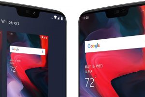 OnePlus 6 with the notch area